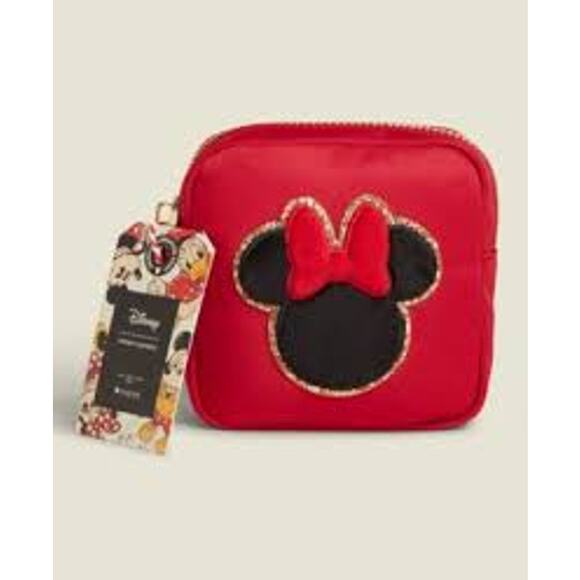 STONEY CLOVER Disney Minnie Mouse Red Cosmetic Mini Travel Zip Pouch Bag - Picture 2 of 2